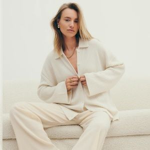 Reformation Fantino Cashmere Collared Cardigan